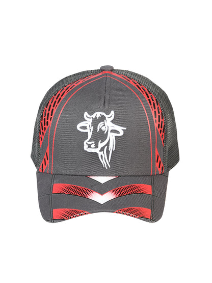 El General Bull Hat- Grey/Red 44372