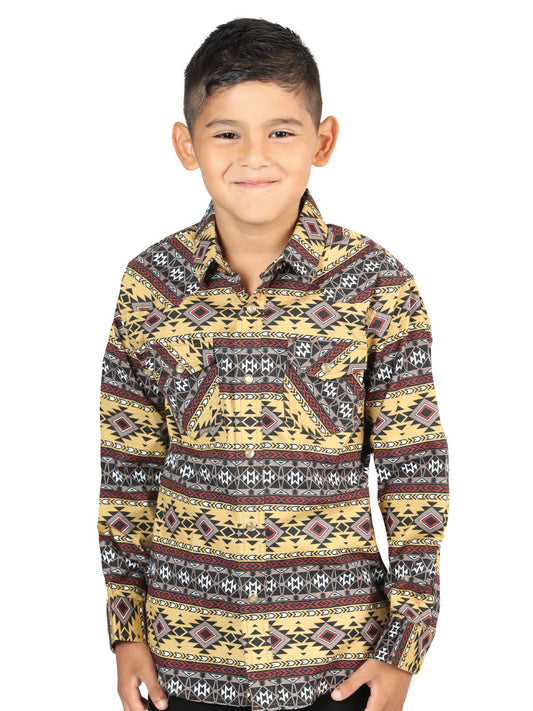 Casual Long-Sleeve Shirt by El General Yellow 44412