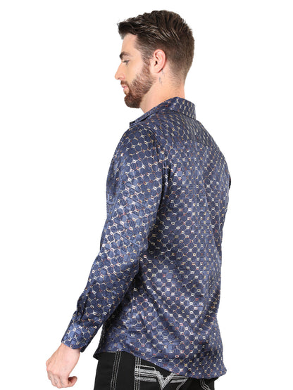 El General Navy/Gold Casual Long-Sleeve Shirt 44548