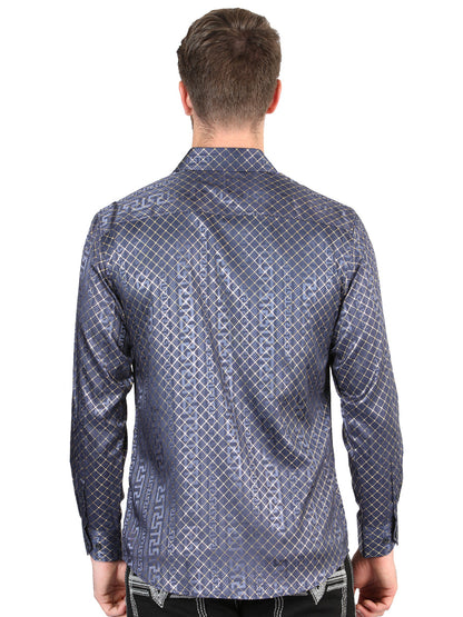 El General Navy Blue Casual Long-Sleeve Shirt 44551