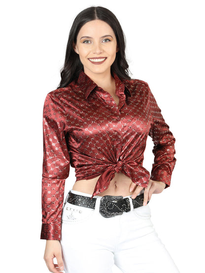 El General Burgundy/Gold Casual Long-Sleeve Shirt 44555