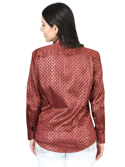 El General Burgundy Casual Long-Sleeve Shirt  - 44561