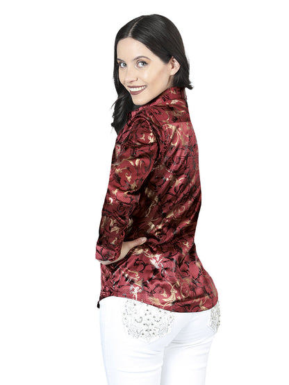 El General Burgundy Casual Long-Sleeve Shirt 44595