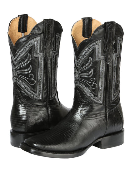 El General Men's Rodeo Boot - Imitation Lizard - Black 44666