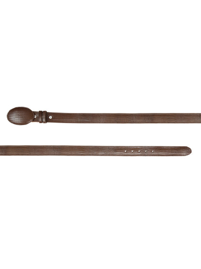 El General Men’s Cowboy Belt Imitation Lizard Leather - Brown  44678