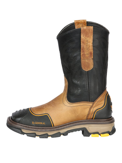 El General Men’s Work Boot - Crazy Leather - Mantequilla 44686