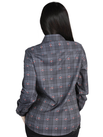 El General  -  Casual Long-Sleeve Shirt  - Gray/Brown 44725