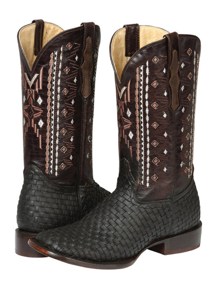El General Men’s Leather Rodeo Boots Petatillo - Crazy Brown  44861