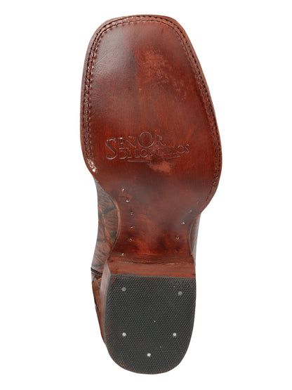 El Señor de los Cielos Men’s Rodeo Boot - Monster Fish Imitation  Leather - Brown 44931