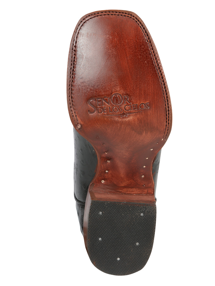 El General Rodeo - Printed Ostric leather boots - Black 44935