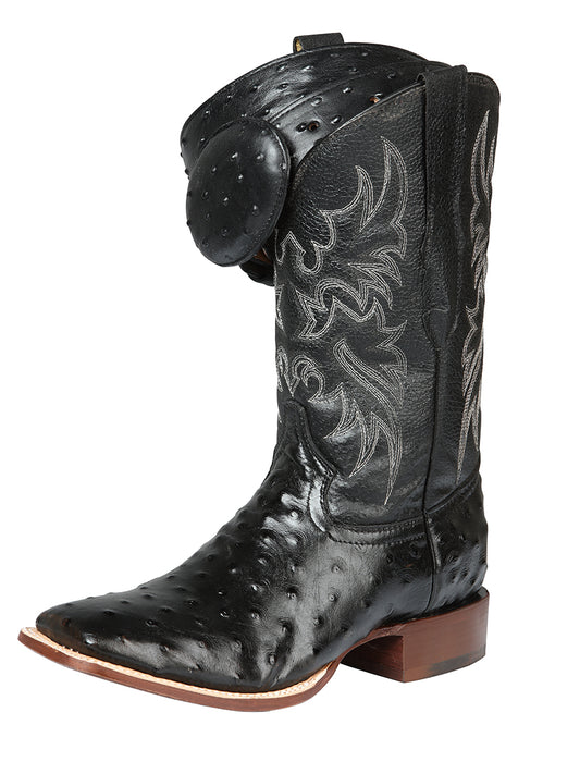 Vaquero Boot Imitation El Señor de los Cielos - Piel Avestruz Negro Faux Leather 44935