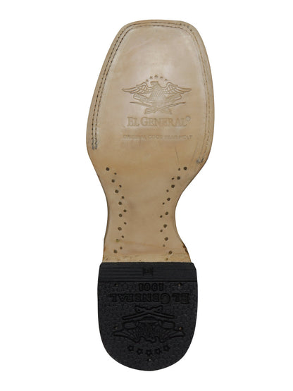 El General Men's Exotic Lizard Rodeo Cowboy Boots - Brown 45070
