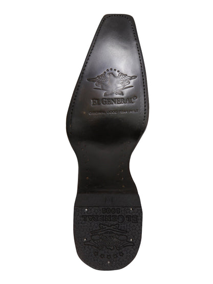 El General Men's Exotic Lizard Cowboy Boots - Cognac 45074