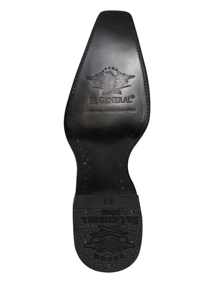 El General Men's Exotic Caiman Nuca Cowboy Boots - Black 45081