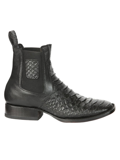 El General Men’s Python Imitation Black Ankle Boots 45093