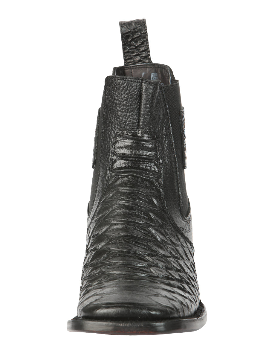 El General Men’s Python Imitation Black Ankle Boots 45093
