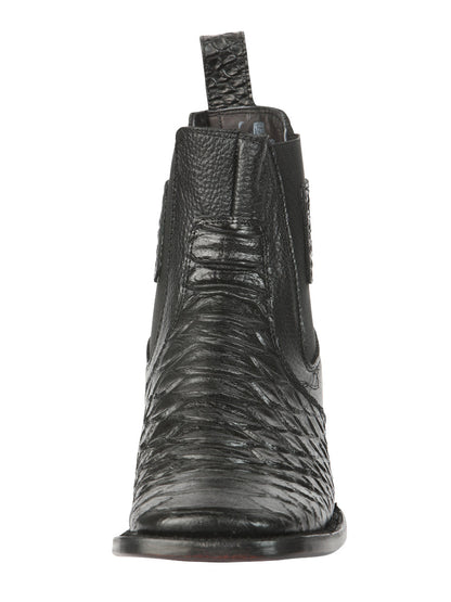El General Men’s Python Imitation Black Ankle Boots 45093