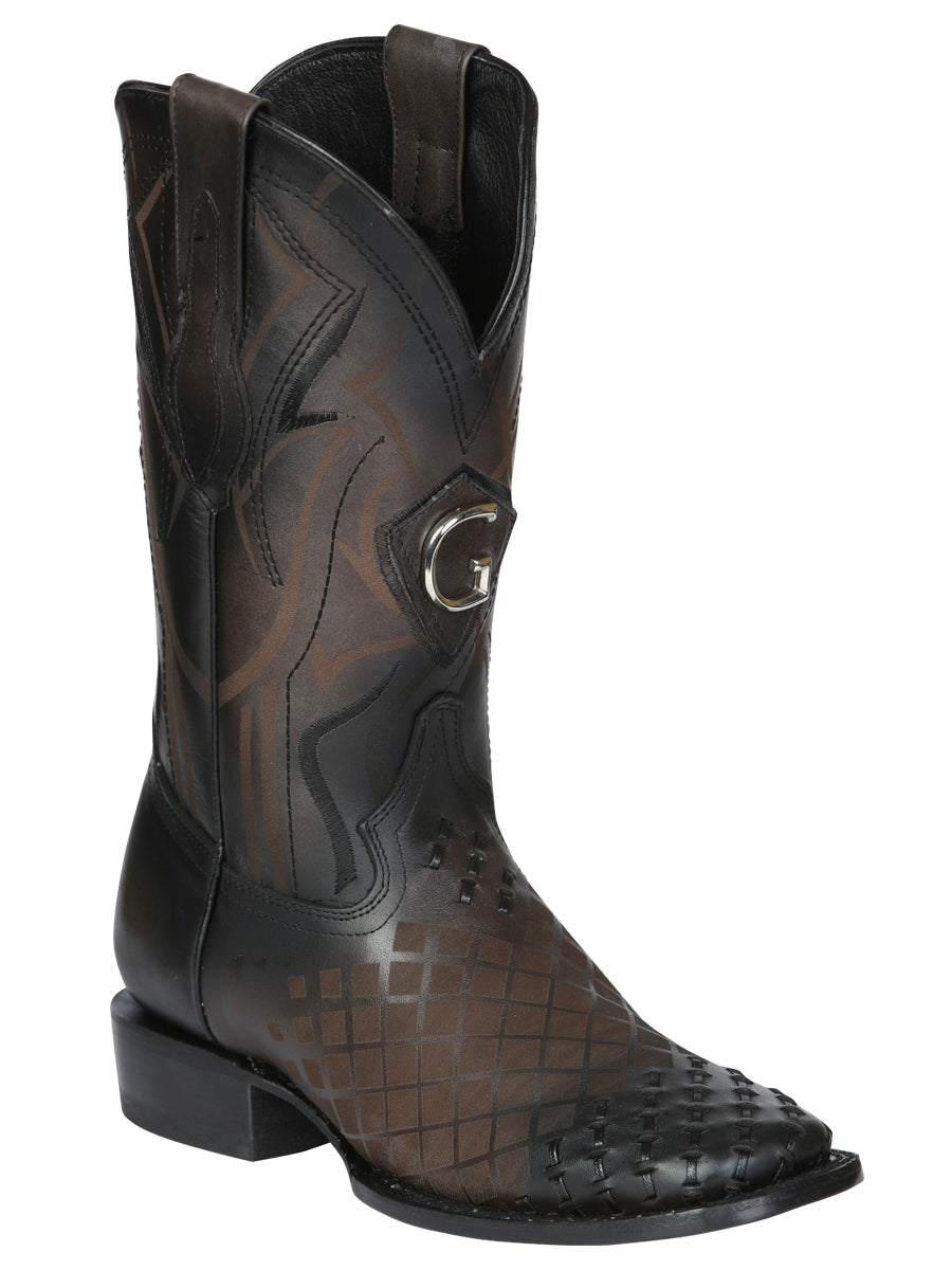 Men's Rodeo Boots - El General Pull-Up Leather - Gray 45172