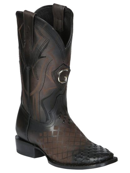 Men's Rodeo Boots - El General Pull-Up Leather - Gray 45172