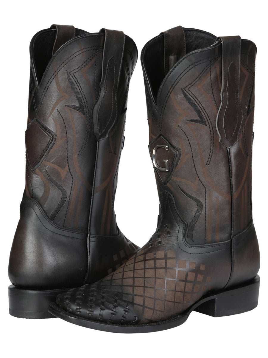 Men's Rodeo Boots - El General Pull-Up Leather - Gray 45172