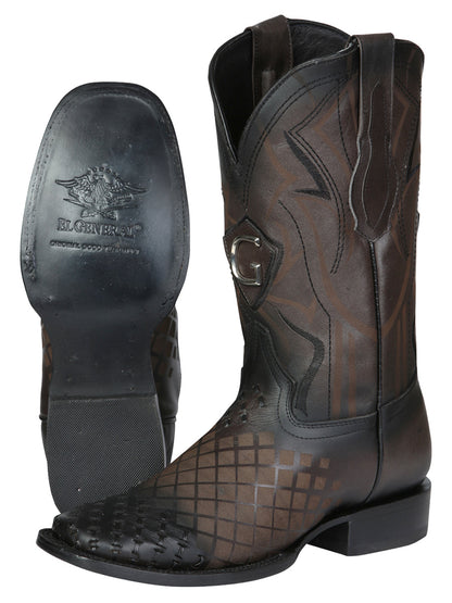 Men's Rodeo Boots - El General Pull-Up Leather - Gray 45172
