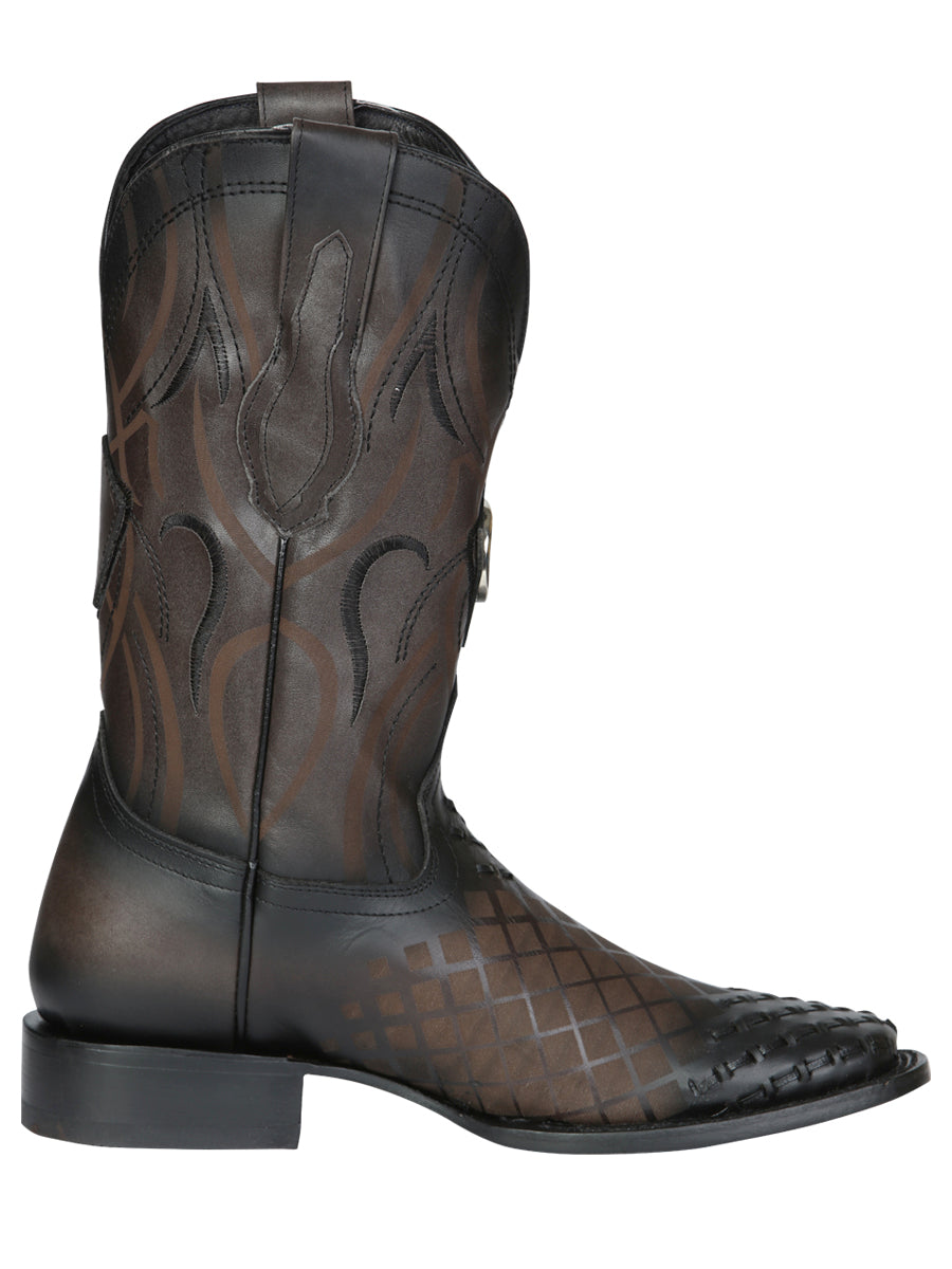 Men's Rodeo Boots - El General Pull-Up Leather - Gray 45172