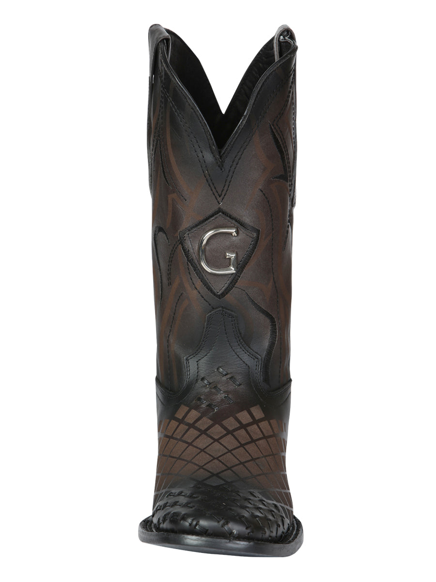 Men's Rodeo Boots - El General Pull-Up Leather - Gray 45172