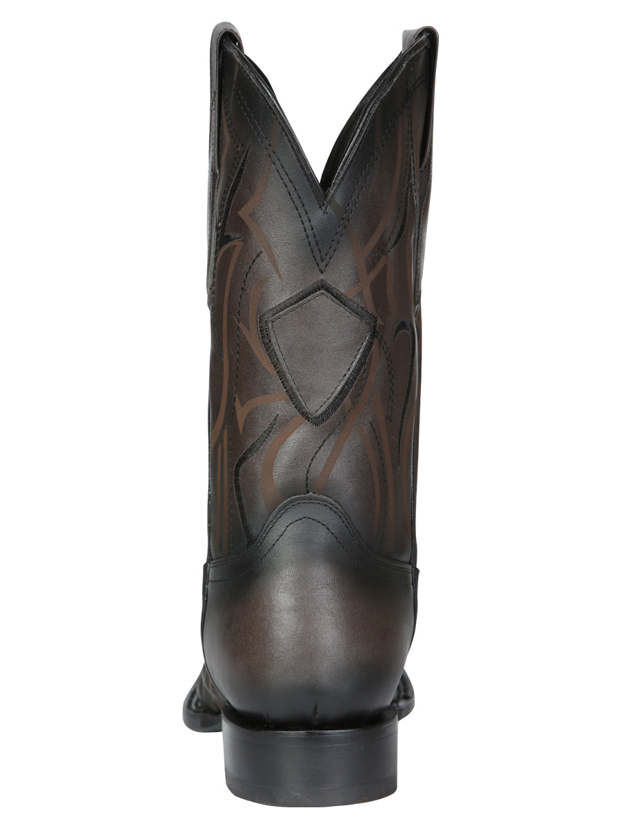Men's Rodeo Boots - El General Pull-Up Leather - Gray 45172