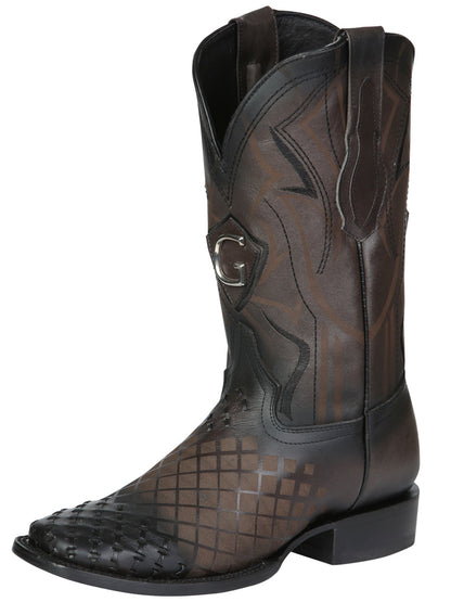 Men's Rodeo Boots - El General Pull-Up Leather - Gray 45172