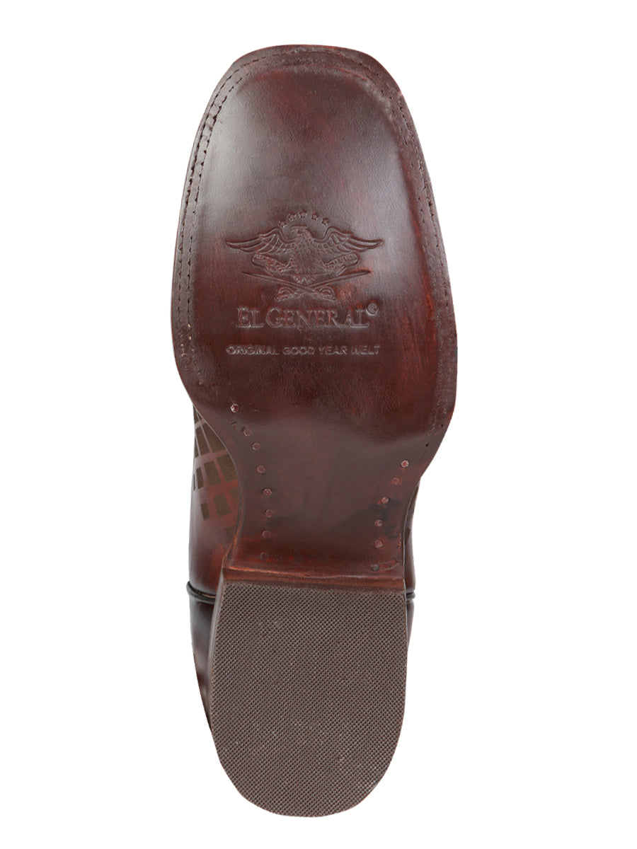 Men's Rodeo Boots - El General Pull-Up Leather - Tabacco 45174
