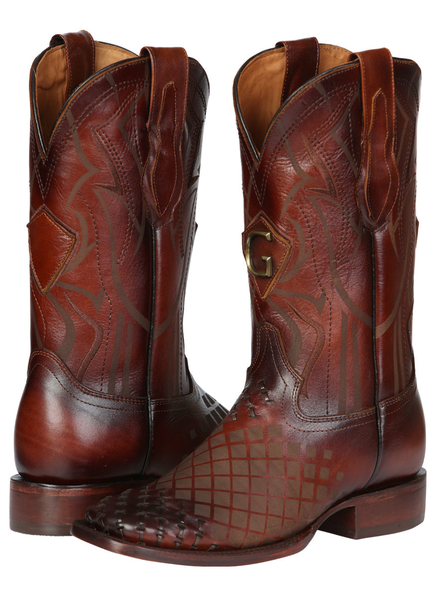 Men's Rodeo Boots - El General Pull-Up Leather - Tabacco 45174