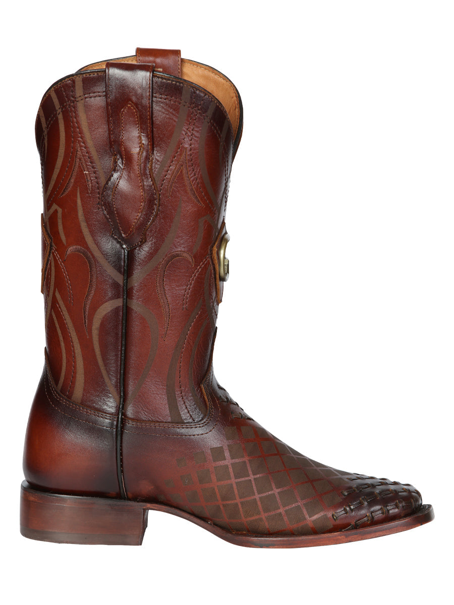 Men's Rodeo Boots - El General Pull-Up Leather - Tabacco 45174