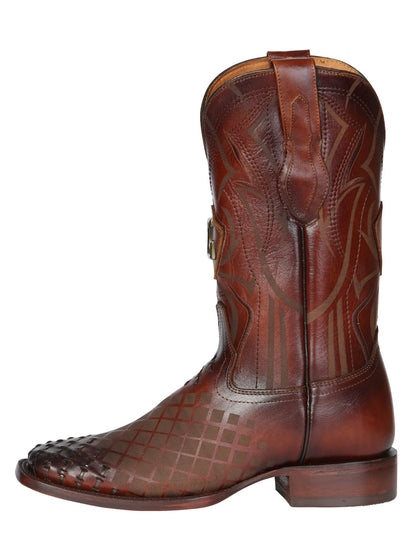 Men's Rodeo Boots - El General Pull-Up Leather - Tabacco 45174