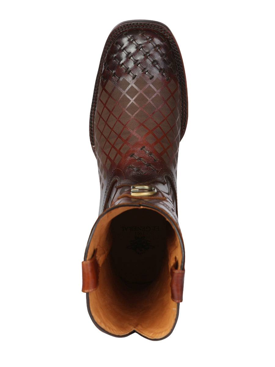 Men's Rodeo Boots - El General Pull-Up Leather - Tabacco 45174