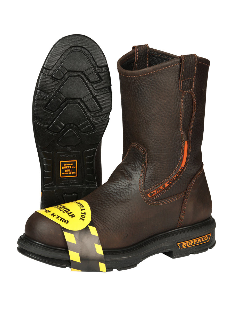 Buffalo & Bull Men’s Work Boots with Toe Cap Bovine Leather - Rino  Moka 45260