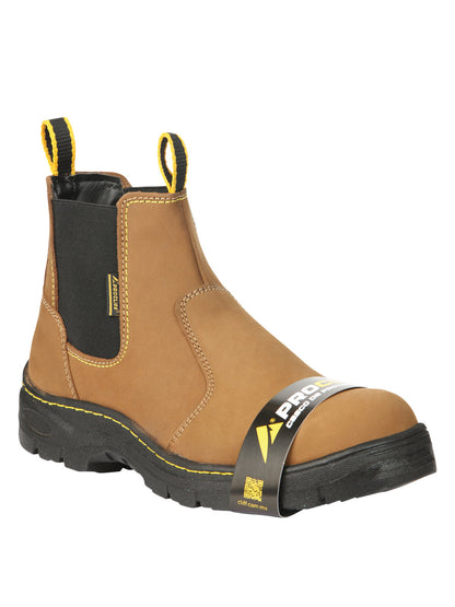 Procliff Men’s Work Shoes Without Laces and Toe Cap - Nobuck  Maple 45284