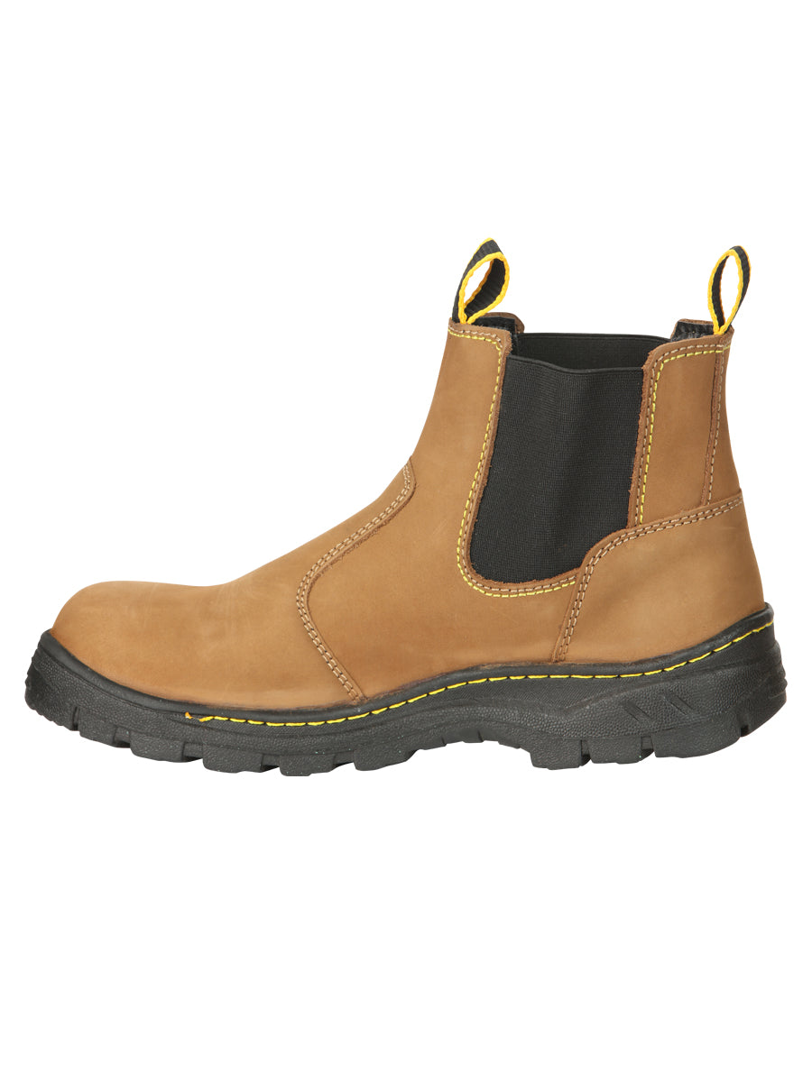 Procliff Men’s Work Shoes Without Laces and Toe Cap - Nobuck  Maple 45284