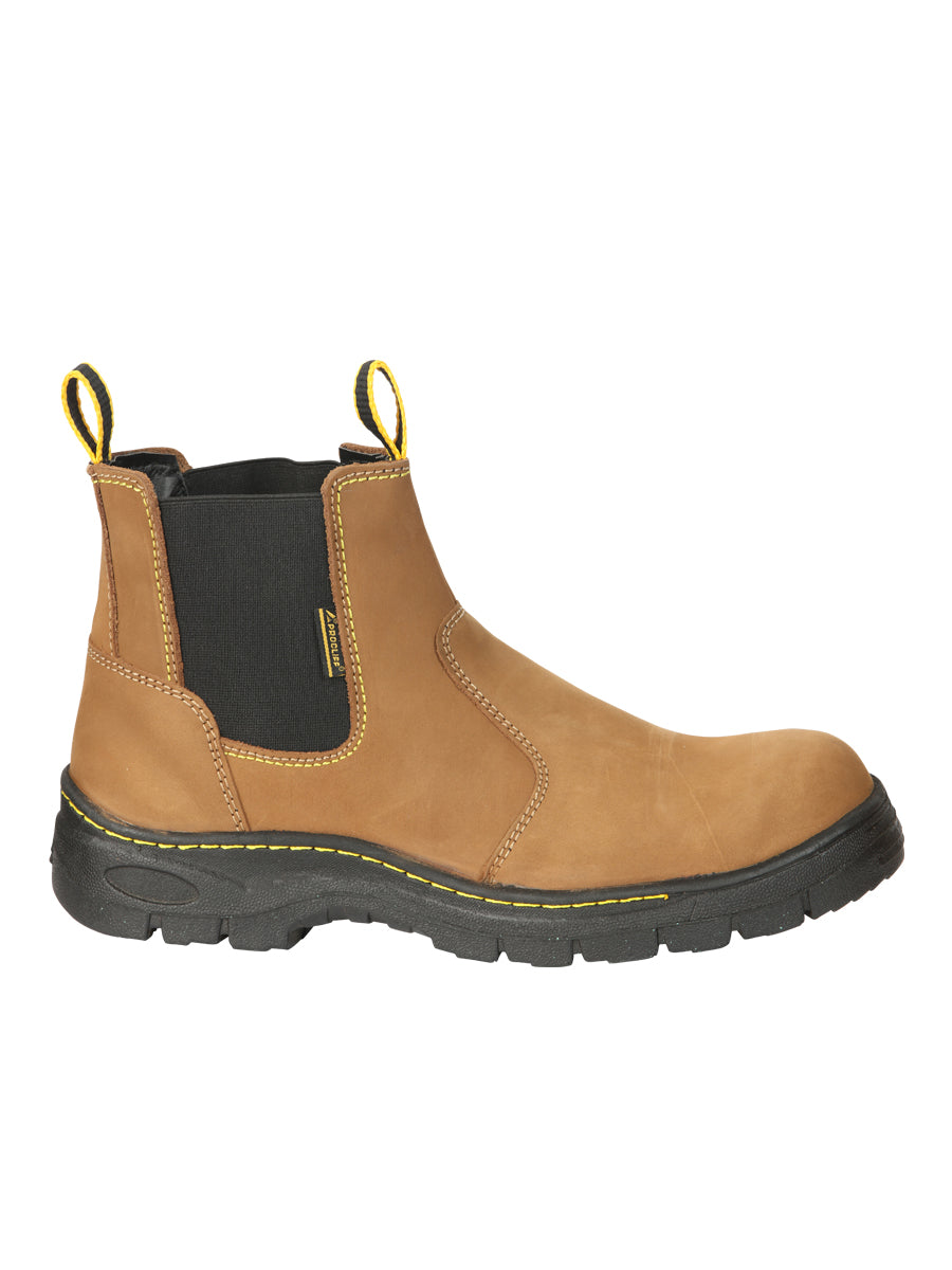 Procliff Men’s Work Shoes Without Laces and Toe Cap - Nobuck  Maple 45284