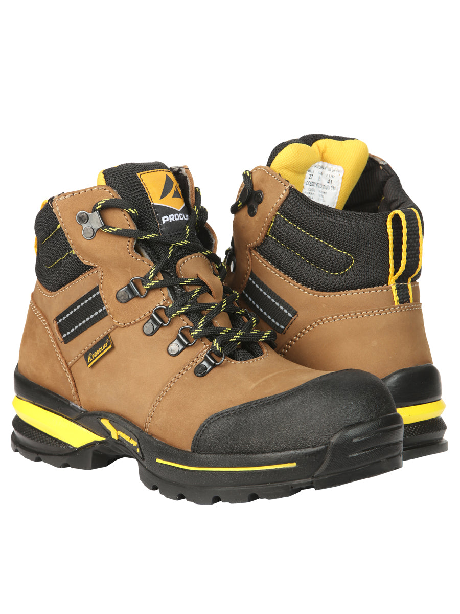 Procliff Safety Work Boots Nubuck Maple: Lace-Up with Helmet for  Worksite Safety 45287