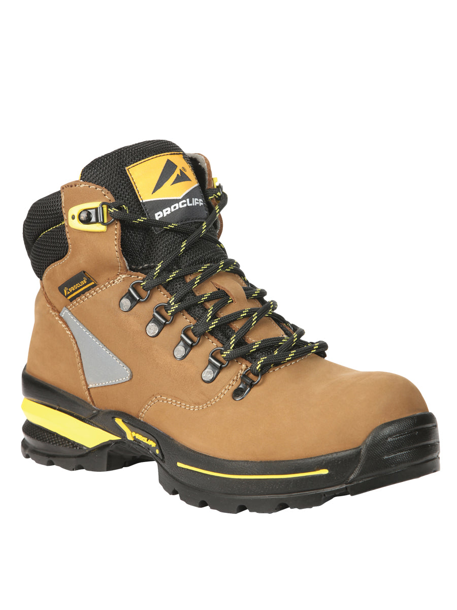Procliff Safety Work Boots Nubuck Maple: Lace-Up with Helmet for  Worksite Safety 45289