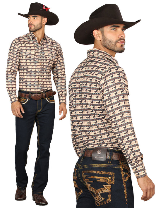 Centenario Men's Rinse Blue Denim with Gold Embroidered Details  45313