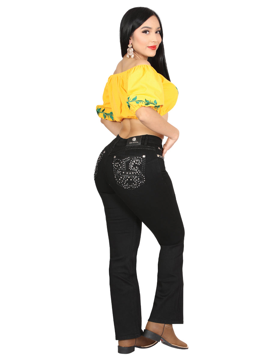 Centenario Hip-Up Bootcut Denim Jeans - Black 45320
