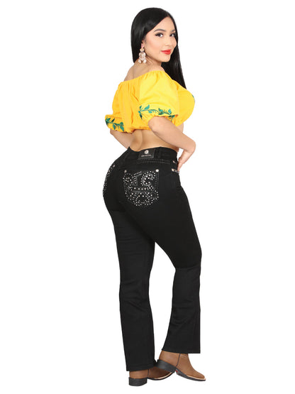 Centenario Hip-Up Bootcut Denim Jeans - Black 45320