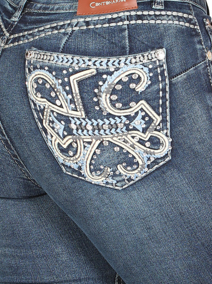 Centenario Hip-Up Bootcut Denim Jeans - Dark Blue 45321
