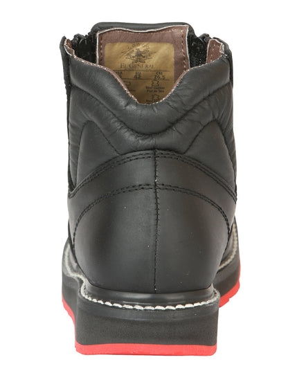 El General Men’s Ankle Boots with Zipper Woven Petatillo - Black
 
 45358