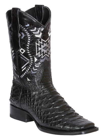 El General Men’s Black Python Imitation Rodeo Boots 45398