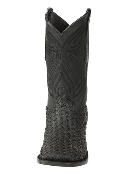 El General Men’s Leather Rodeo Boots Petatillo - Black 45400