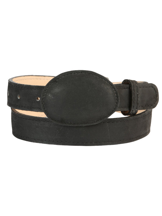 Kids Western Belt - El General Nobuck Black 45441