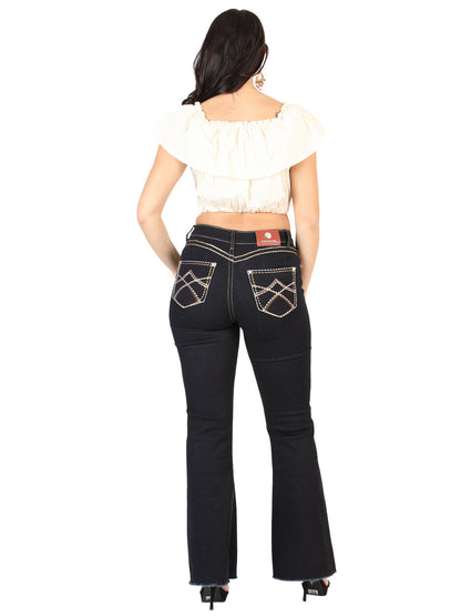 Centenario Women's Medium Blue Bootcut Denim Jeans 45544