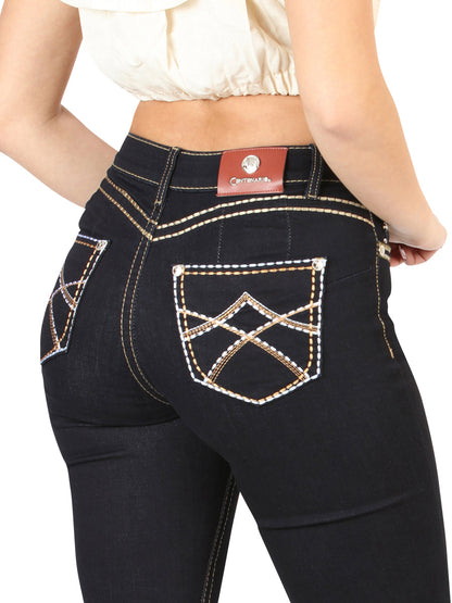 Centenario Women's Medium Blue Bootcut Denim Jeans 45544